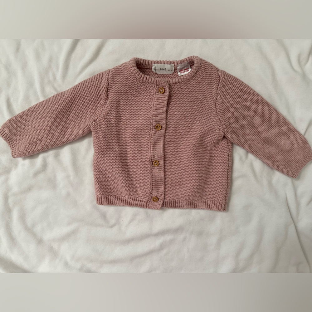 Mango Dusty Pink Knit Cardigan